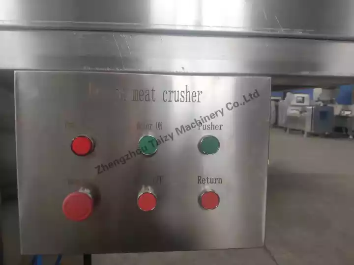 Frozen meat crusher control panel