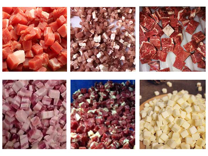 Meat dicer machine dicing effect