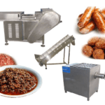 Frozen meat block crushing and grinder line