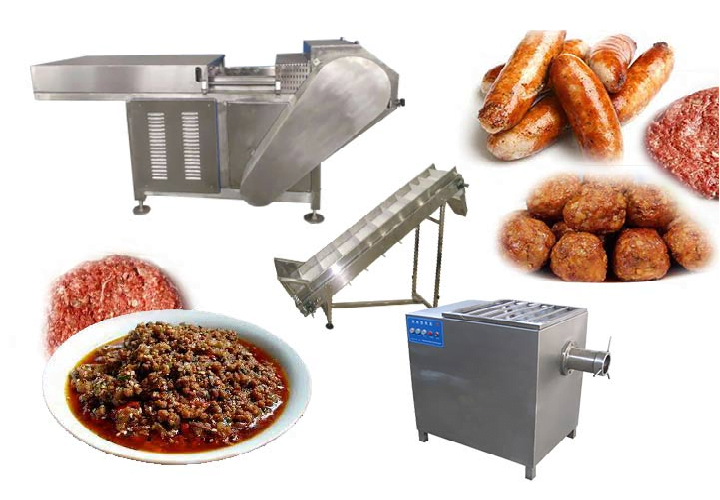 Commercial frozen meat block crushing and grinder line for sale