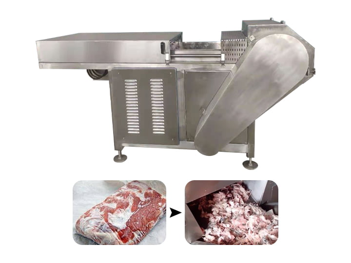 Frozen meat block breaker for meat flaker and crusher