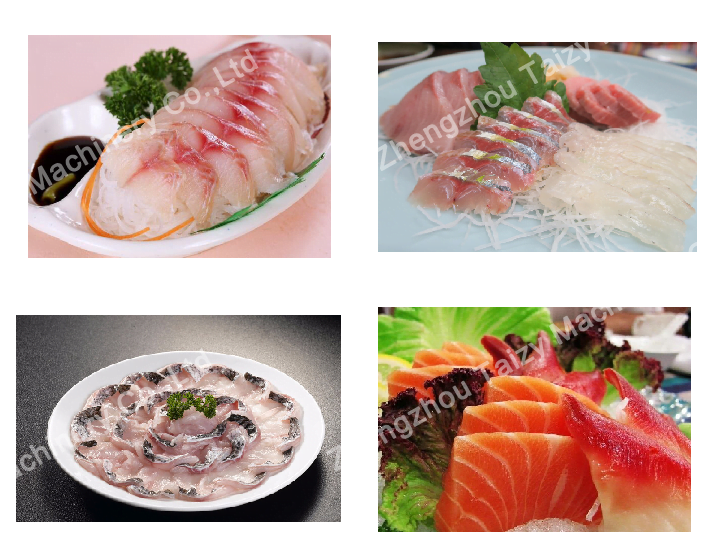 different thicknesses of fish fillets